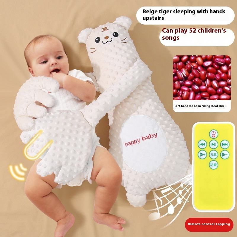 Infant Exhaust Pillow Hand Remote Controlled Soothing For Baby Sleep Cartoon Plush Toddler Comforting Hand